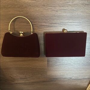 Elegant Burgundy Handbag Set
